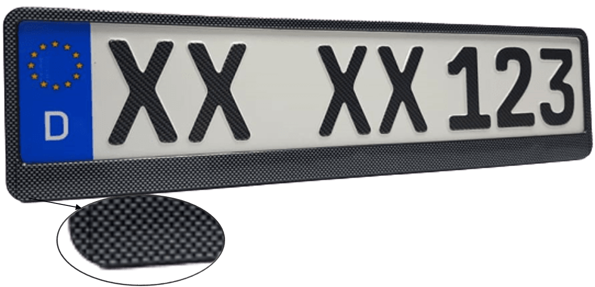 Kennzeichenhalter Nummerschild Rahmen Kennzeichen für Seat Echt Carbon