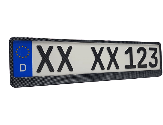2 Kennzeichen Carbon Optik 52x 11cm Wunschennzeichen zertifiziert