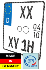 Motorrad Oldtimer H und Saisonkennzeichen Nummernschild Carbon-Optik